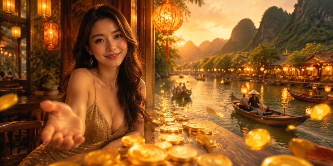 Người dùng Hội An thưởng thức cà phê buổi sáng trong khi chơi slot game qua điện thoại