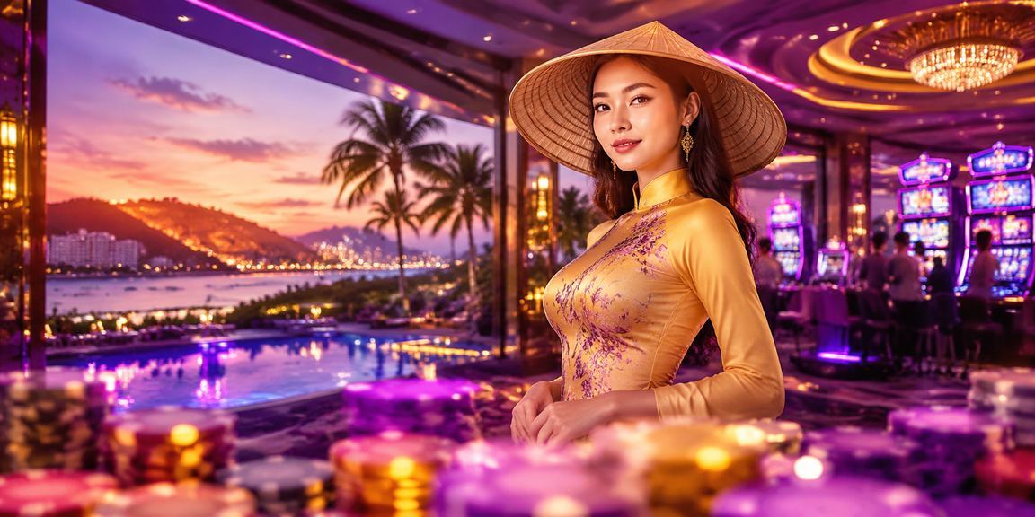 Trải nghiệm slot game tại Mũi Né với người dùng đội nón lá dưới ánh nắng